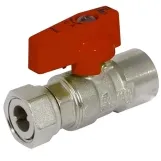 Кран прямой BIANCHI Ø3/4" В х 3/4" В с накидной гайкой (red/красный)