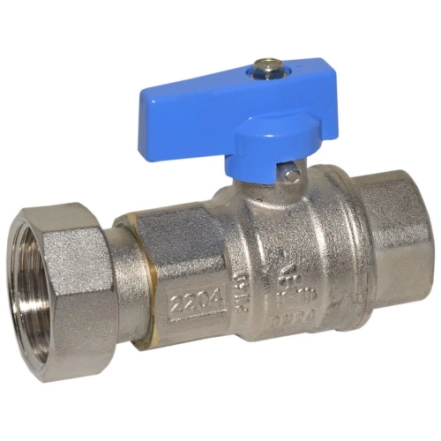 Кран прямий BIANCHI Ø3/4" В х 1" В  з накидною гайкою  (blue/синій)