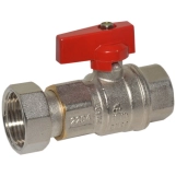 Кран прямий BIANCHI Ø3/4" В х 1" В  з накидною гайкою  (red/червоний) 