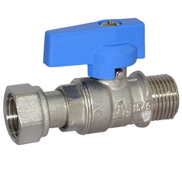 Кран прямой BIANCHI Ø1/2" С х 1/2" В с накидной гайкой (blue/синий)