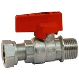 Кран прямий BIANCHI Ø1/2" З х 1/2" В  з накидною гайкою  (red/червоний) 