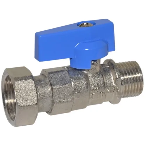 Кран прямий BIANCHI Ø1/2" З х 3/4" В  з накидною гайкою  (blue/синій)