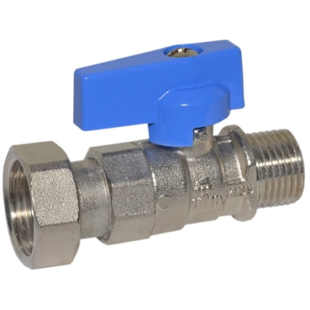 Кран прямой BIANCHI Ø1/2" С х 3/4" В с накидной гайкой (blue/синий)