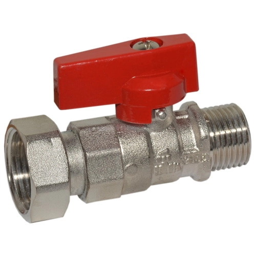 Кран прямой BIANCHI Ø1/2" С х 3/4" В с накидной гайкой (red/красный)