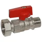 Кран прямий  BIANCHI Ø1/2" З х 3/4" В  з накидною гайкою  (red/червоний)  