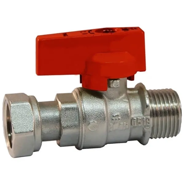 Кран прямой BIANCHI Ø3/4" С х 3/4" В с накидной гайкой (red/красный)