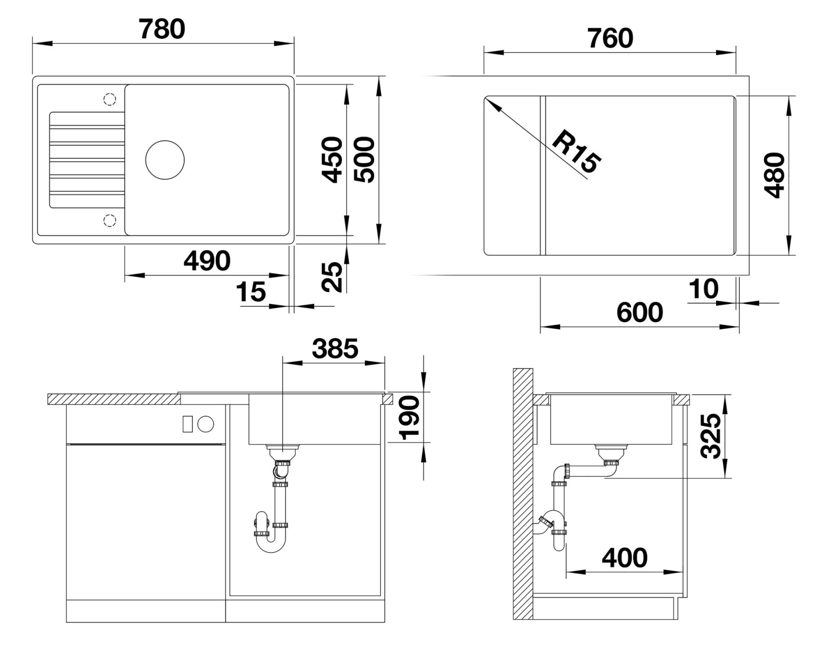 Кухонная мойка Blanco ZIA XL 6S Compact SILGRANIT антрацит (523273) Фото - 1