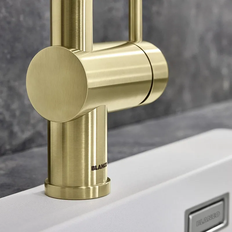 Кухонный смеситель Blanco LINUS PVD satin gold золотой матовый (526683) Фото - 1