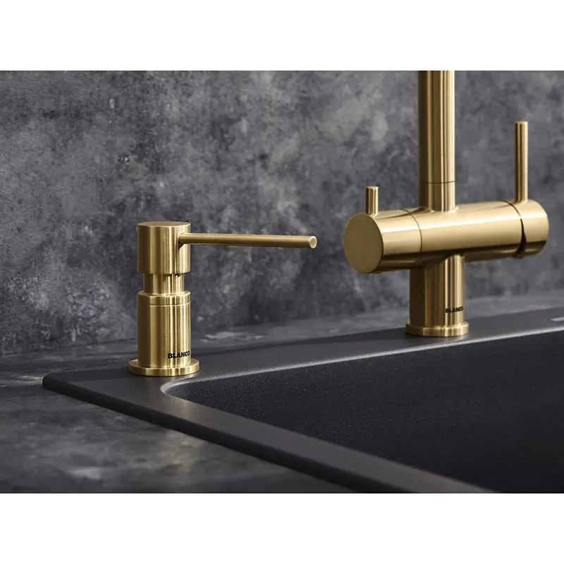 Дозатор рідкого миючого засобу Blanco LATO PVD Steel satin gold золотий матовий (526699) Фото - 1
