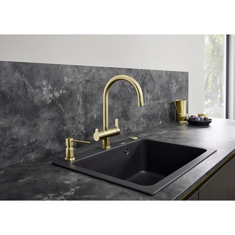 Дозатор рідкого миючого засобу Blanco LATO PVD Steel satin gold золотий матовий (526699) Фото - 2