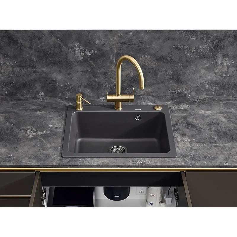 Дозатор рідкого миючого засобу Blanco LATO PVD Steel satin gold золотий матовий (526699) Фото - 4