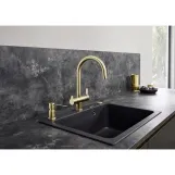 Дозатор рідкого миючого засобу Blanco LATO PVD Steel satin gold золотий матовий (526699) Фото - 2