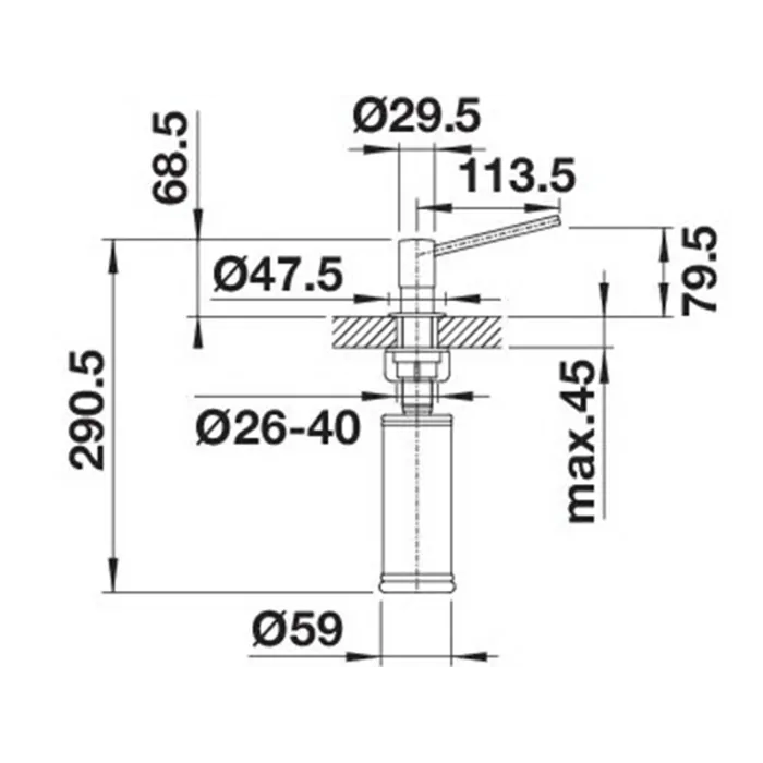 Дозатор жидкого моющего средства Blanco TORRE satin dark steel (527744) Фото - 1