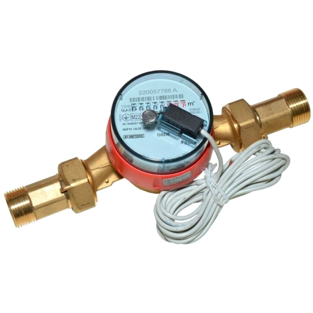 Счетчик воды с импульсным датчиком B Meters GSD8-R Ø3/4"  ГВ 30°С-90°С (L=130 мм Qn=4 м³/ч) (P8A0RC24CSDIVS)