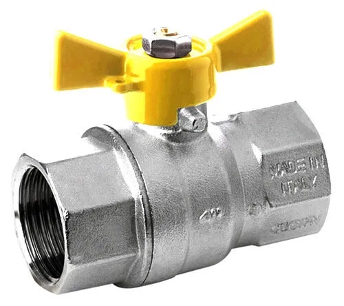 Кран газовий кульовий Idrosanitaria Bonomi MISSUORI GAS Ø3/4" ВВ "метелик" (79520006)