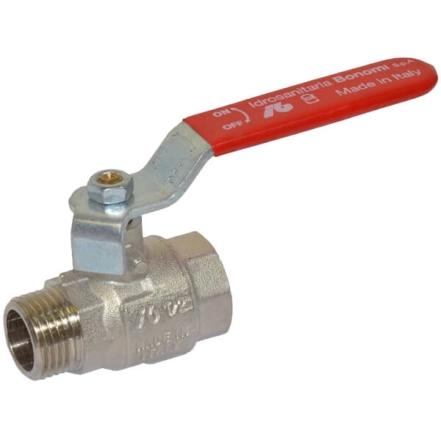 Кран кульовий Idrosanitaria Bonomi TAMIGI Ø1/2" ВЗ PN40  –10°C/+120°C сталева ручка (76050104R)