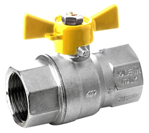 Кран газовий кульовий Idrosanitaria Bonomi MISSUORI GAS Ø1/2" ВВ "метелик" (79520004)