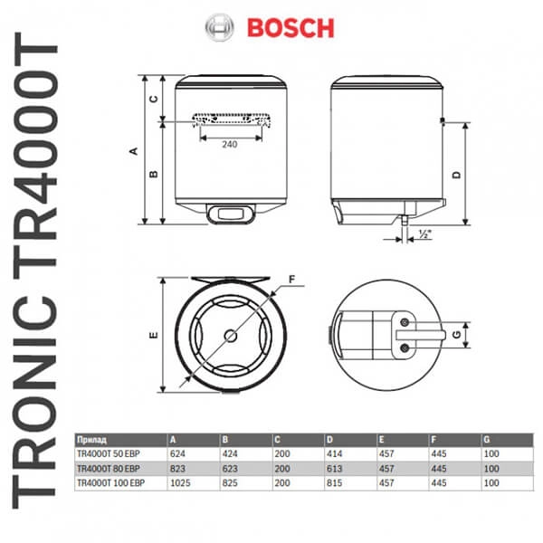 Електричний бойлер BOSCH Tronic 4000 T TR4000T 50 EBP (7736506565) Фото - 4