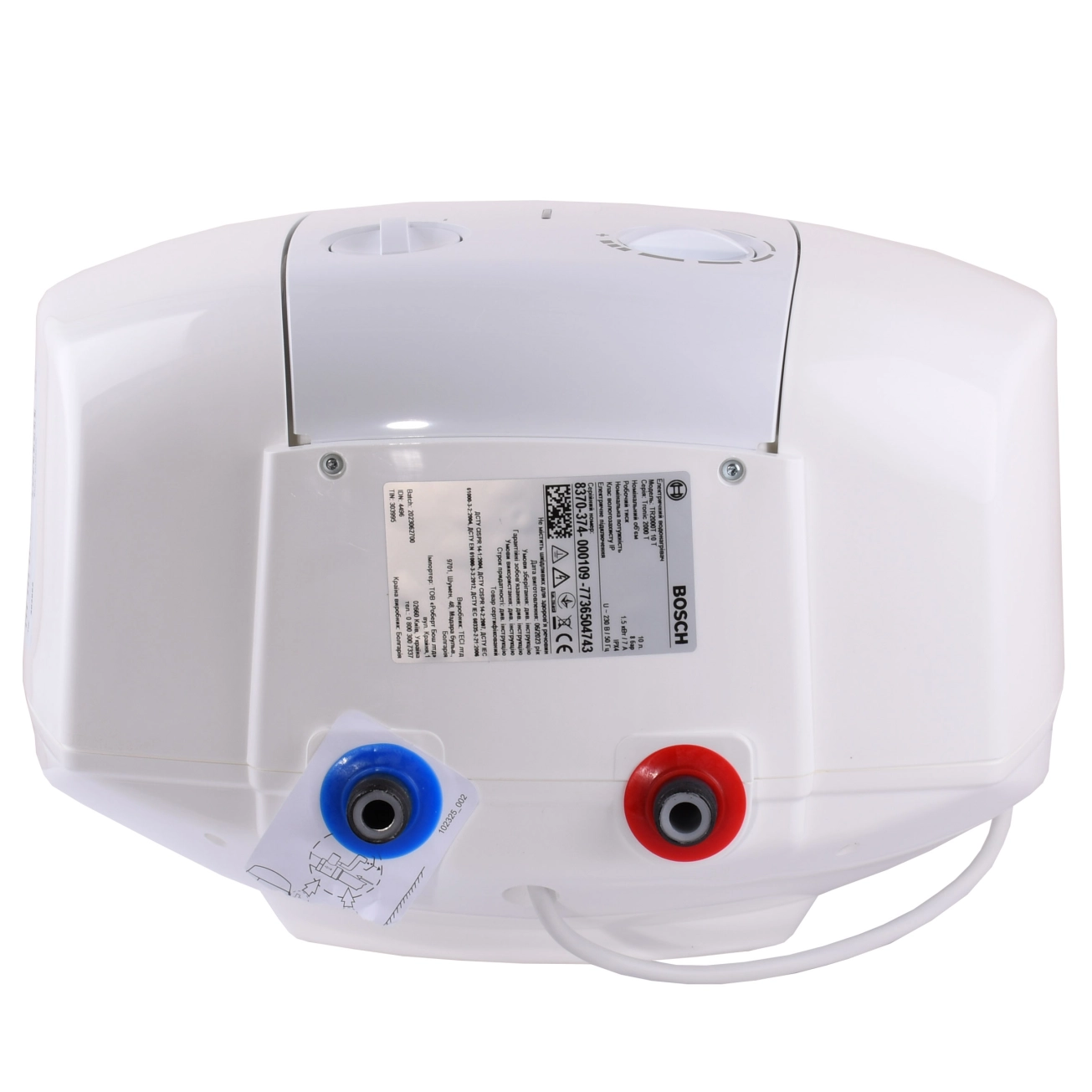 Водонагрівач електричний Bosch Tronic 2000 TR 2000 10 T / 10л 1500W (під мийку) Фото - 3