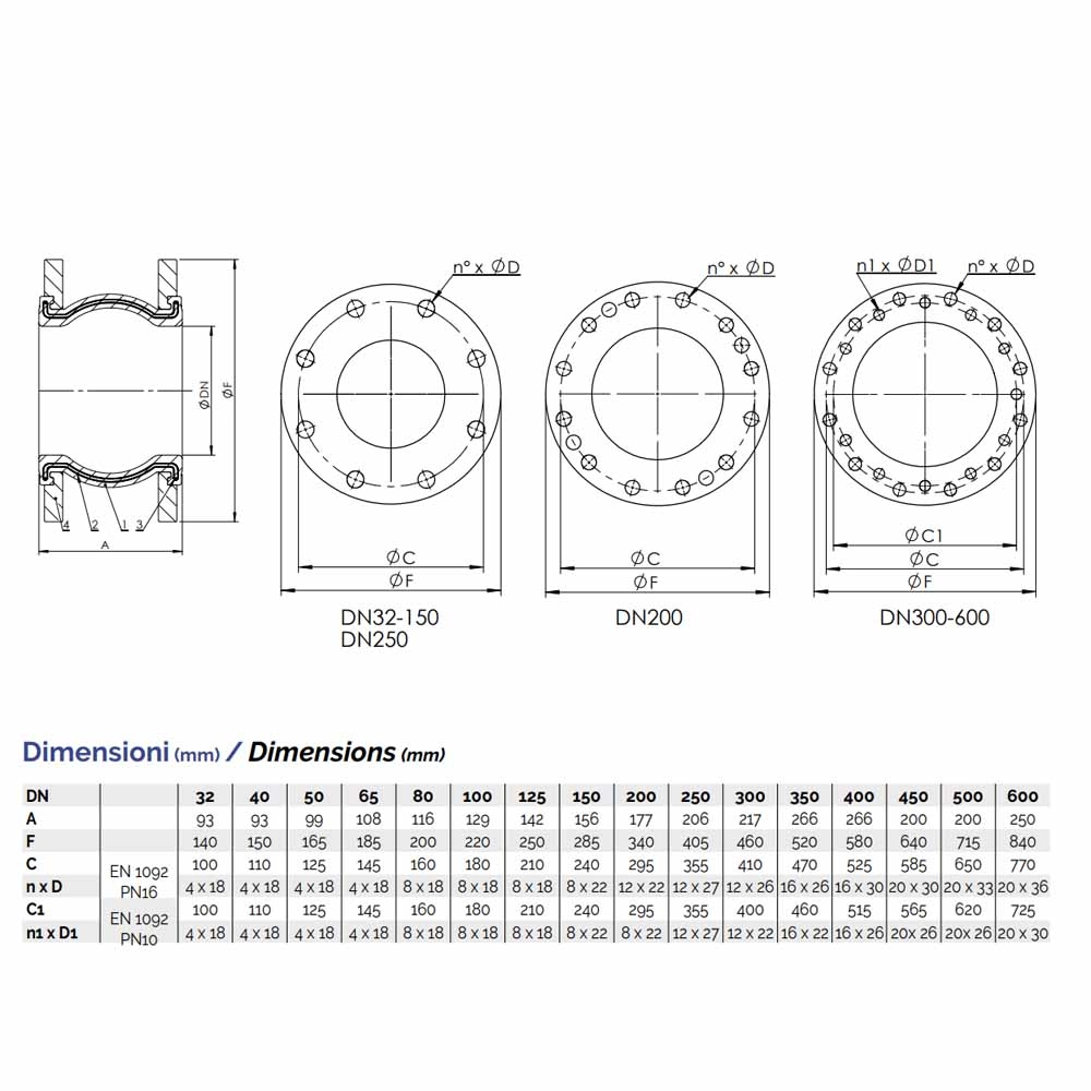 Фланцевий віброгасник Brandoni F8.500 (вставка EPDM) DN50 (F8.50005010) Фото - 2
