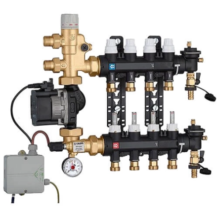 Колектор Caleffi + змішувальна група і насос  UPS 25-60  Ø3/4" З x 4 x 3/4" З
