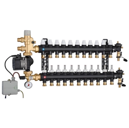 Колектор Caleffi + змішувальна група і насос  UPS 25-60  Ø3/4" З x 11 x 3/4" З 