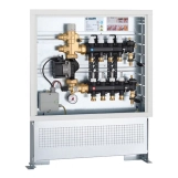 Колектор Caleffi з технополімеру у шафі з насосом  UPS 25-60  Ø3/4" З x 12 x 3/4" З  6 bar  