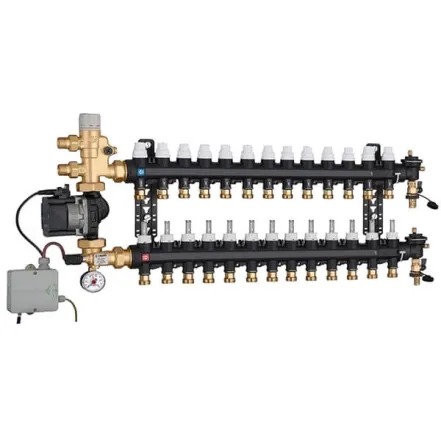 Коллектор Caleffi + смесительная группа и насос UPS 25-60 Ø3/4" С x 13 x 3/4" З