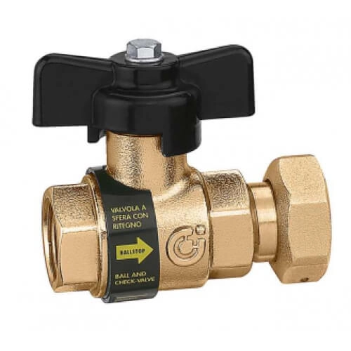 Шаровой кран с обратным клапаном Caleffi Ø3/4" В x 3/4" НГ