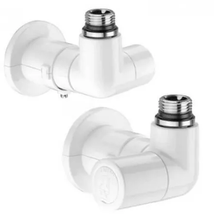 Комплект дизайн кранов M23 x 1,5 x 1/2" правый коаксиальный (белый) Caleffi (400301)