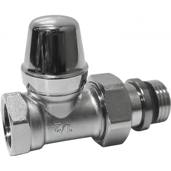 Кран радіаторний хром ручка відсікаючий  Ø1/2" прямий 10 bar Caleffi (432422)