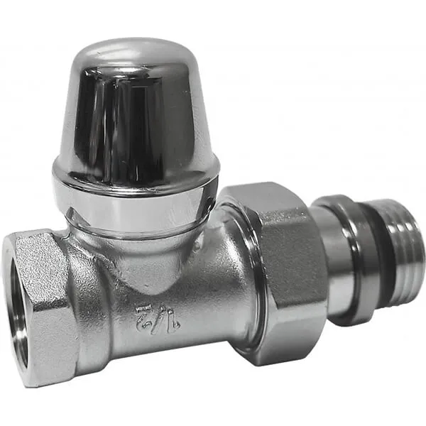 Кран радиаторный хром ручка отсекающий Ø1/2" прямой 10 bar Caleffi (432422)