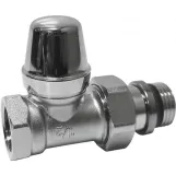 Кран радиаторный хром ручка отсекающий Ø1/2" прямой 10 bar Caleffi (432422)