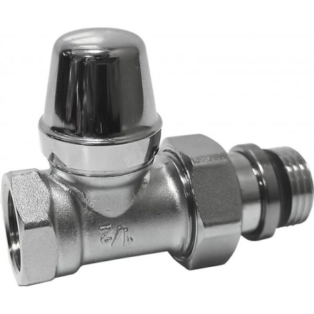 Кран радіаторний хром ручка відсікаючий  Ø1/2" прямий 10 bar Caleffi (432422)