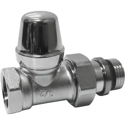Кран радиаторный хром ручка отсекающий Ø1/2" прямой 10 bar Caleffi (432422)