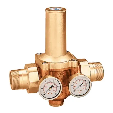 Редуктор зниження тиску Caleffi Ø1 1/2" з двома отворами для манометрів