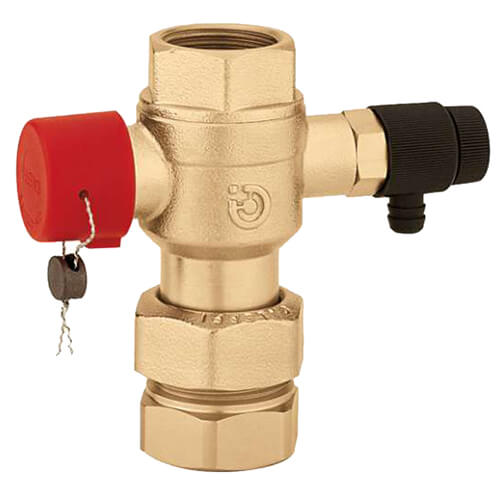 Шаровой запорный + сливной кран для расширительного бака Caleffi Ø3/4" 85° C 6 bar