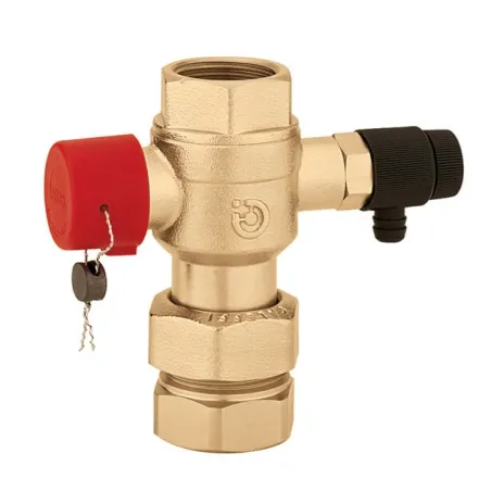 Кульовий запірний + зливний кран для розширювального баку Caleffi Ø1 1/4"  85° C  6 bar
