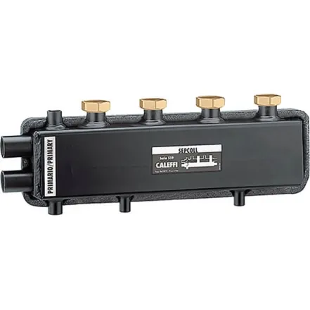 Гидравлический сепаратор-коллектор Caleffi SEPCOLL® Ø1" В x 1 1/2" В (НГ) 2 пары 125 мм