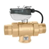Кран шаровой трехходовой с сервоприводом Caleffi Ø1 1/4" L-образный 230 V Kv=24,7 m³/h