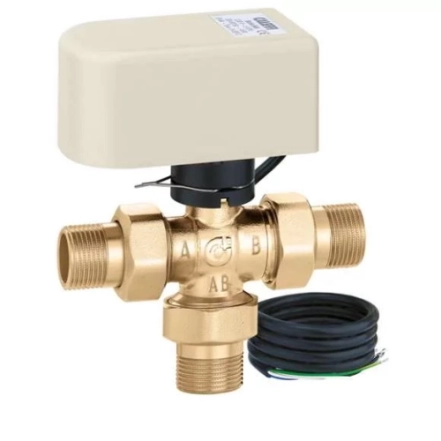 Кран шаровой переключающий трехходовой с приводом Caleffi Ø1/2" 230 V Kv=3,9 m³/h (40 c, 90°поворот)
