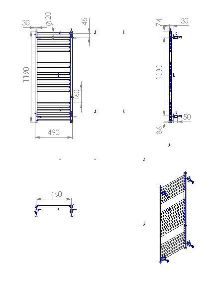 Рушникосушка Carino Arianna 1190x490 White (A1949FWG) Фото - 6