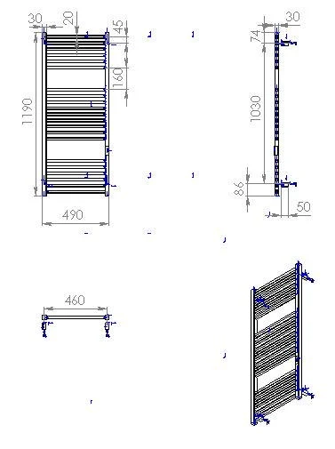 Рушникосушка Carino Lorenzo 1190x490 White Matte (L1949FWM) Фото - 7