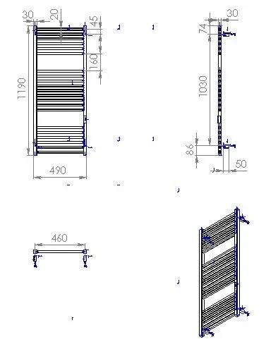 Полотенцесушитель Carino Lorenzo 1190x490 White Matte (L1949FWM) Фото - 7