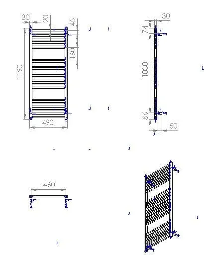 Полотенцесушитель Carino Lorenzo 1190x490 White Matte (L1949LWM) Фото - 2