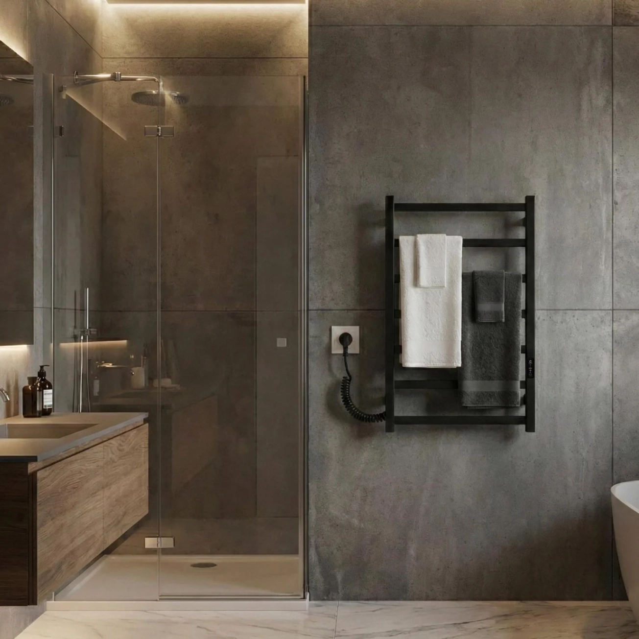 Полотенцесушитель Carino Luna 790x490 Black Matte (LN7949FВM) Фото - 7