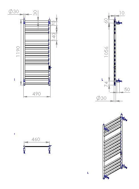 Рушникосушка Carino Mia 1190x490 White Matte (M1949FWM) Фото - 4