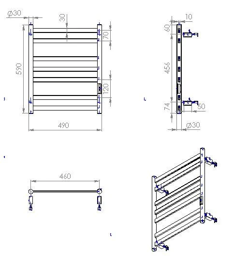 Полотенцесушитель Carino Mia 590x490 Black (M5949FBG) Фото - 5