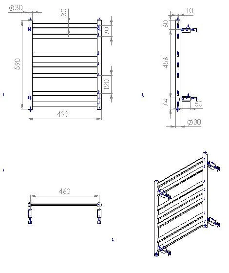 Рушникосушка Carino Mia 590x490 White (M5949FWG) Фото - 1