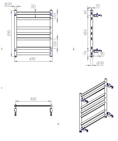 Полотенцесушитель Carino Mia 590x490 White (M5949FWG) Фото - 1